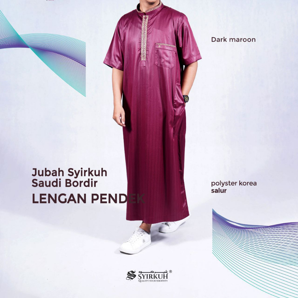 แขนสั้นผู้ใหญ่ SYIRKUH BROIDERED COLLAR ROBE