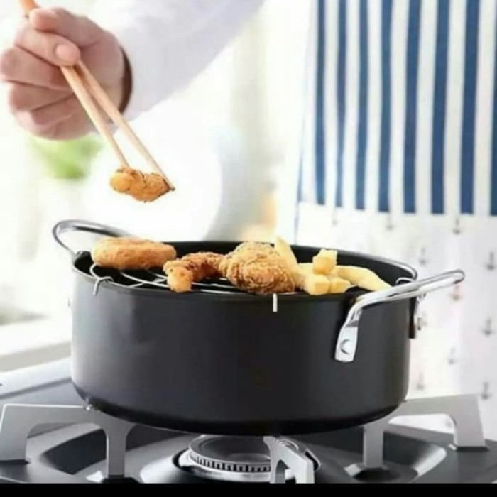 MJ - ใหม่ TEMPURA FRYING PAN SET DEEP FRYER KITCHEN TOOLS - กระทะท่อระบายน้ํา