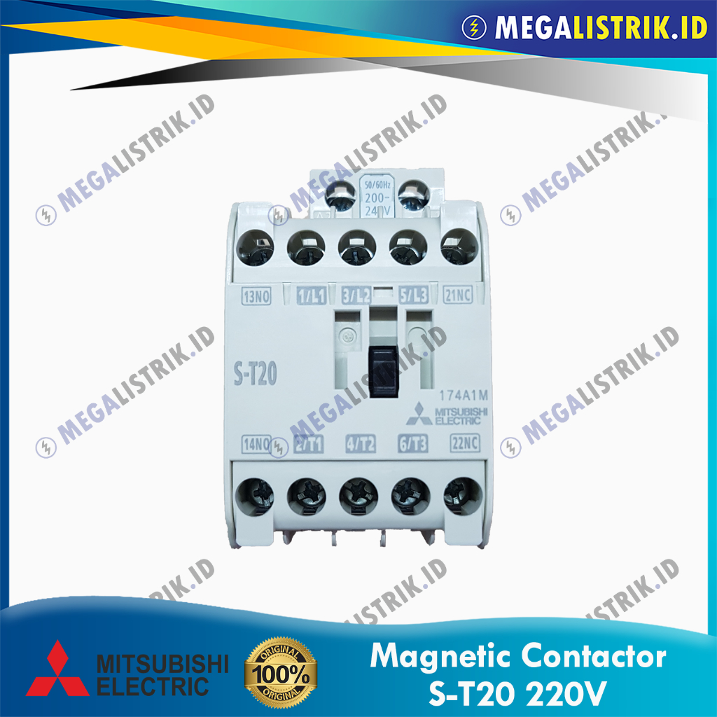 MITSUBISHI CONTACTOR S-T20 220V AC / MAGNETIC CONTACTOR ST 20 / ST20 / ST-20 220 VOLT