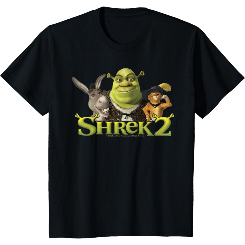 Shrek 2 Donkey & Puss ในรองเท้าที่ดีที่สุดเพื่อนเสื้อยืดแฟชั่นเสื้อผ้าเสื้อสําหรับชายหญิงเด็ก Distro