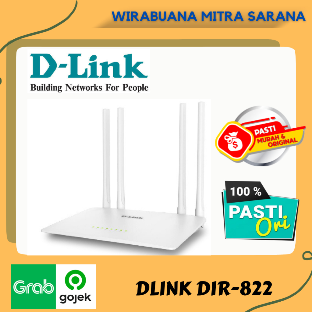 D-Link DIR-822 Wireless AC1200 Dual Band Wi-Fi 4 x 10/100 เราเตอร์ DLINK DIR822