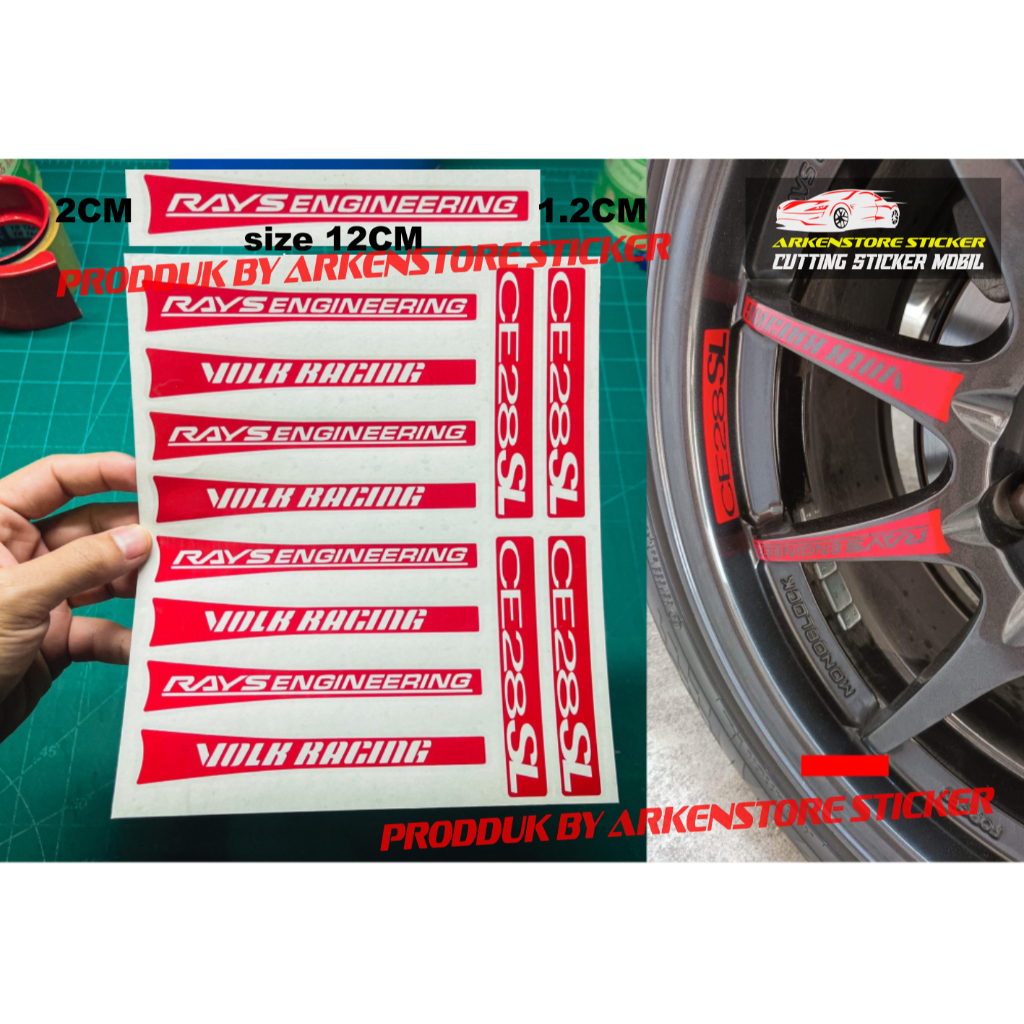 สติ๊กเกอร์ VOLK RACING RAYS สติ๊กเกอร์ VELK RACING CE28 SL สติ๊กเกอร์รถยนต์ทั้งหมด VELK 12 ชิ้น