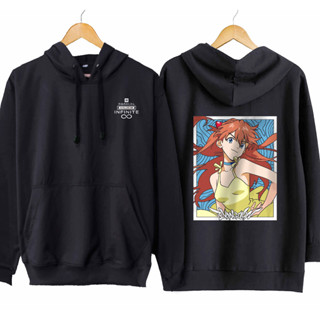 เสื้อแจ็กเก็ต มีฮู้ด ผ้าฝ้าย 100% ลาย infinite ASUKA LANGLEY CASUAL - EVANGELION