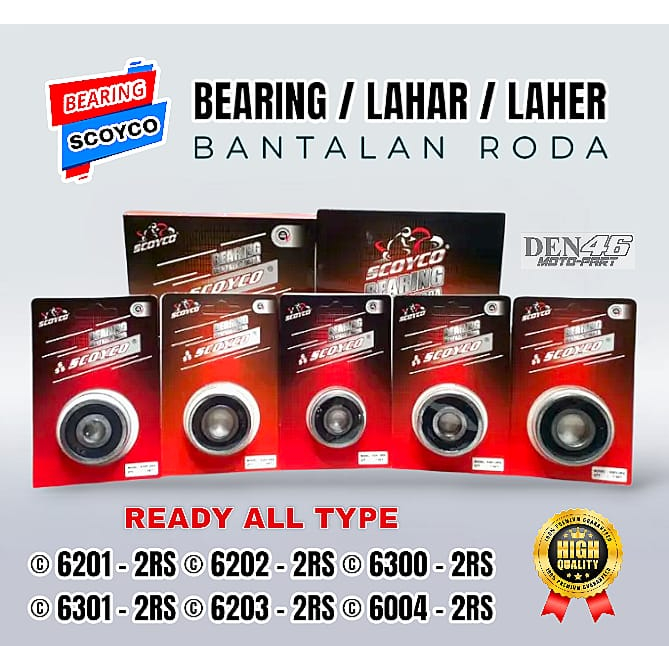 LAHAR LAKER BEARING WHEEL BEARING [ SCOYCO ] 6201 - 2RS, 6300 - 2RS, 6301 - 2RS, 6203 - 2RS, 6004 - 