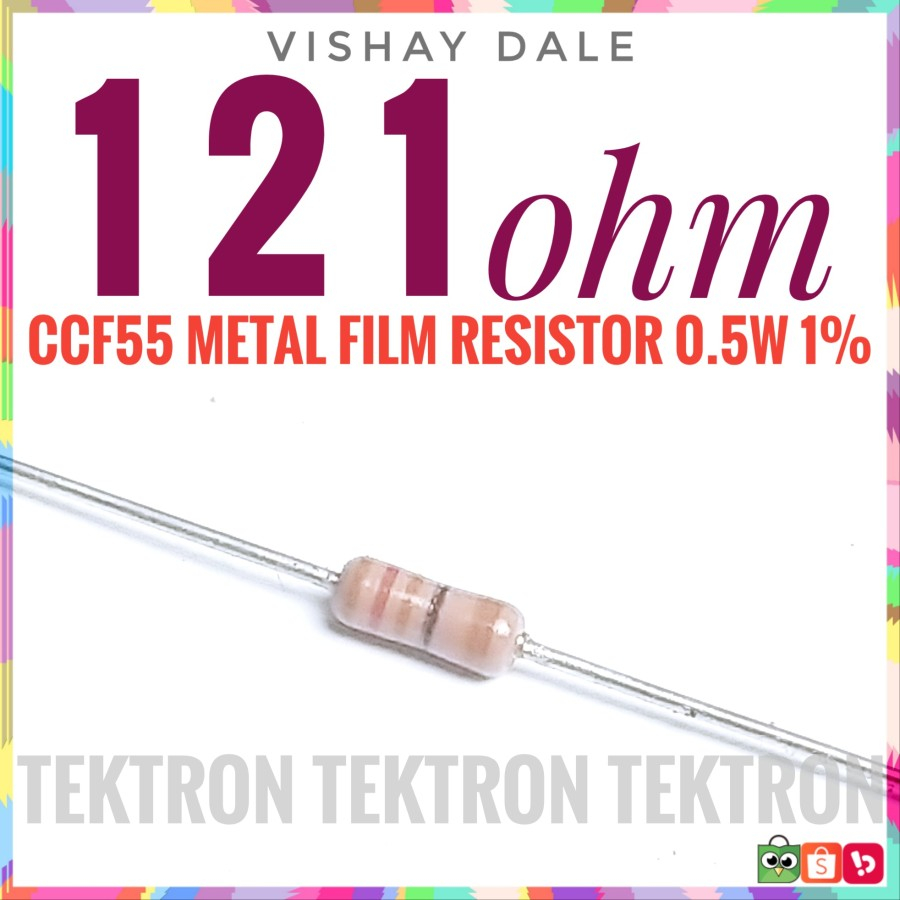 Vishay Dale 121ohm CCF55 ตัวต้านทาน 0.5W 1% 121 โอห์ม ย่อย 120 โอห์ม