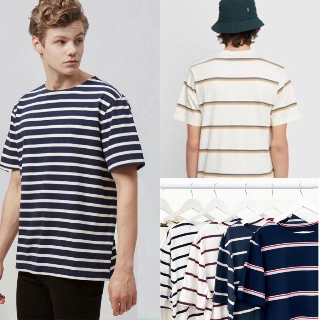 เสื้อยืด Giordano Stripe - เสื้อยืด Unisex ของแท้