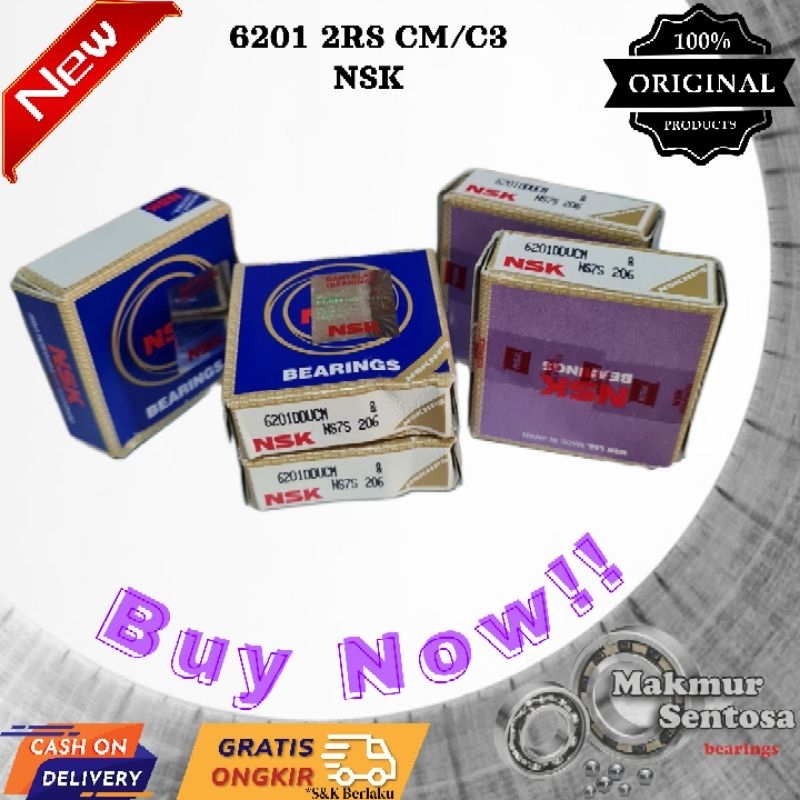แบริ่ง 6201 DD / 6201 2RS CM/C3 NSK ของแท้จากญี่ปุ่น