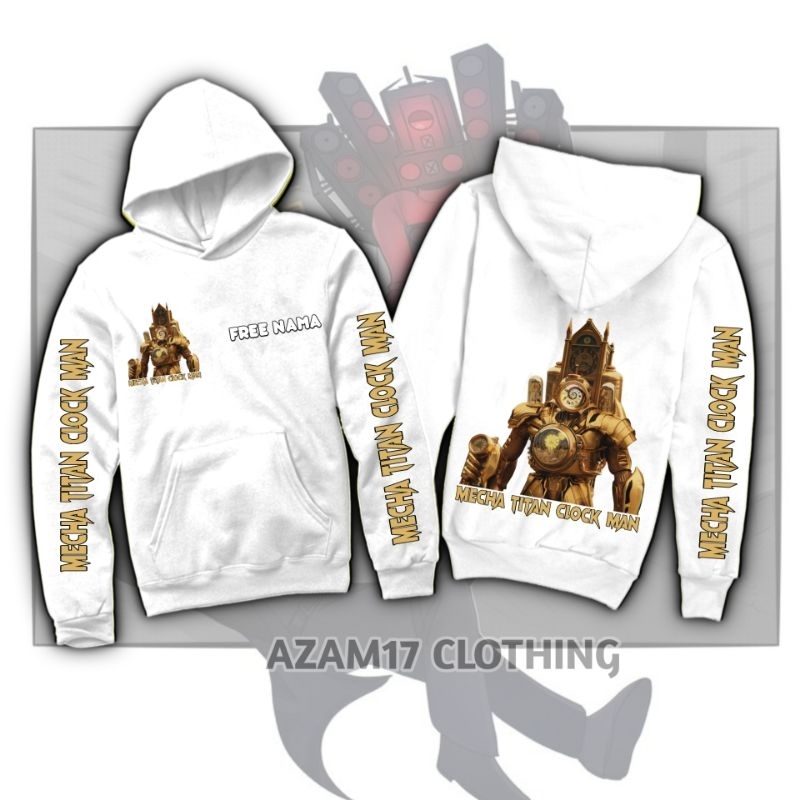 Mecha Titan Clock Man Children & 39;s Hoodie เสื้อกันหนาวฟรีชื่อ Skibidi Toilet