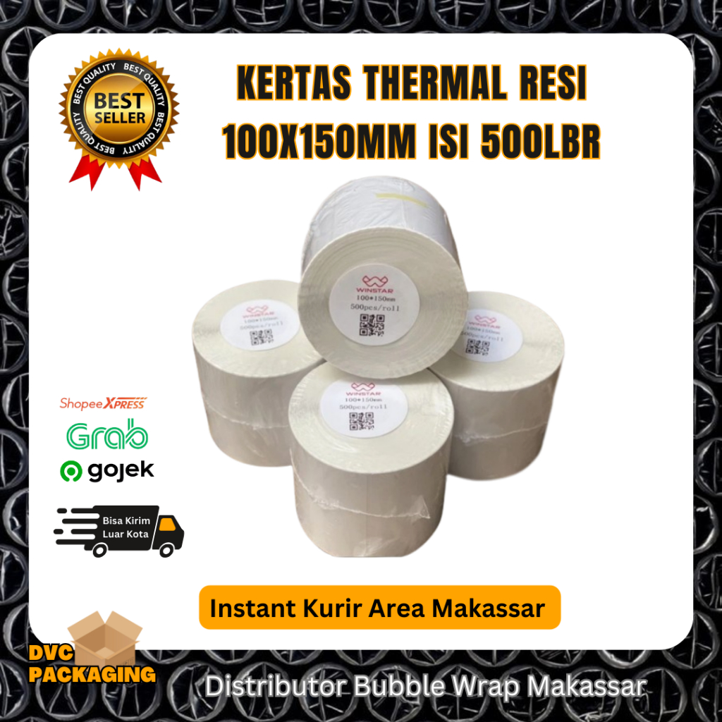 THERMAL RECIPT PAPER / ป้ายสติ๊กเกอร์ Onlineshop 100 x 150 MM เนื้อหา 500 แผ่น / บาร์โค้ด 1 ม้วน