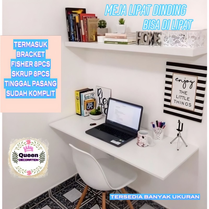 Siku โต๊ะพับติดผนัง 120x50cm โต๊ะแล็ปท็อปโต๊ะแขวน โต๊ะเขียนหนังสือ WFH Folding Table โต๊ะเรียนผนัง ช