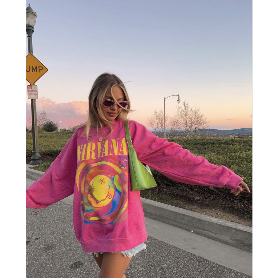 เสื้อกันหนาวผู้หญิง Oversize LD 130 Nirvana Pink Fuschia