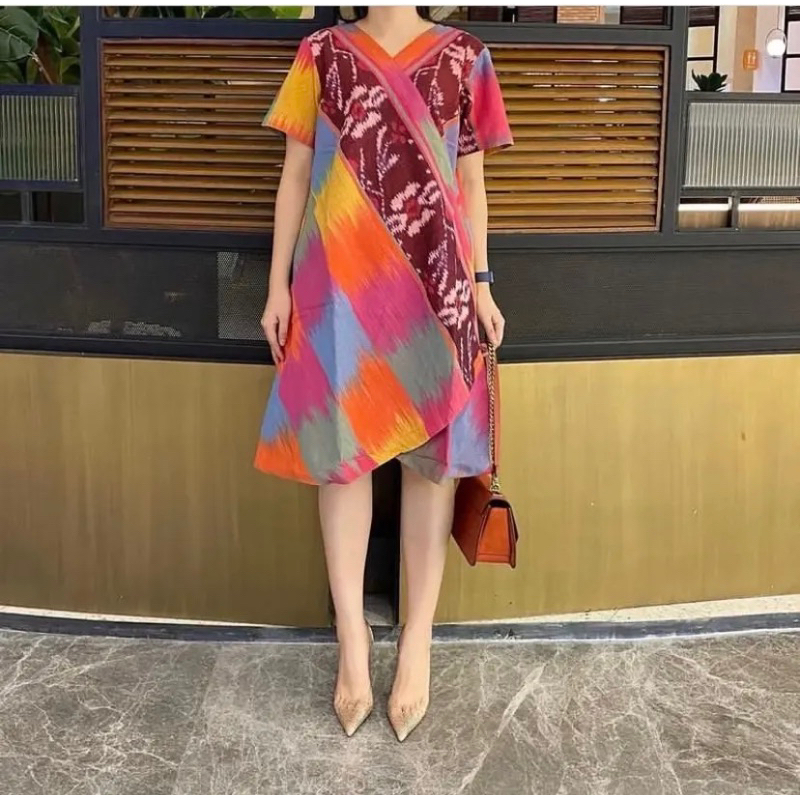 เดรสผ้าทอ D03*******