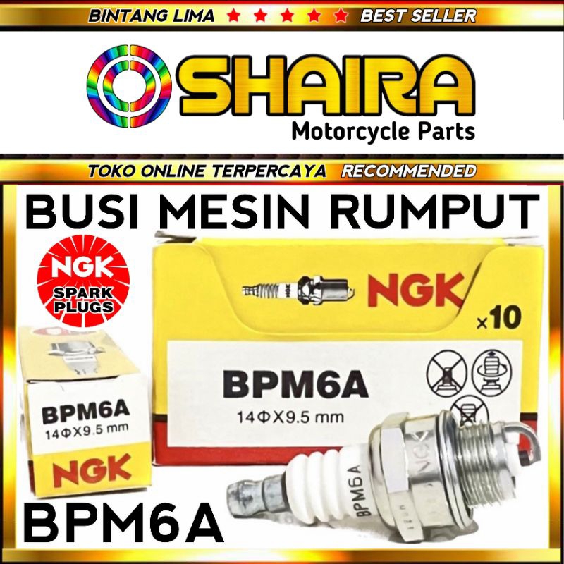 MESIN NGK BPM6A SPARK PLUG/KRUNK BM6A 2T LAWN MOWER SPARK/BPM6A 2-STROKE LAWN MOWER/BPM6A 2-STR