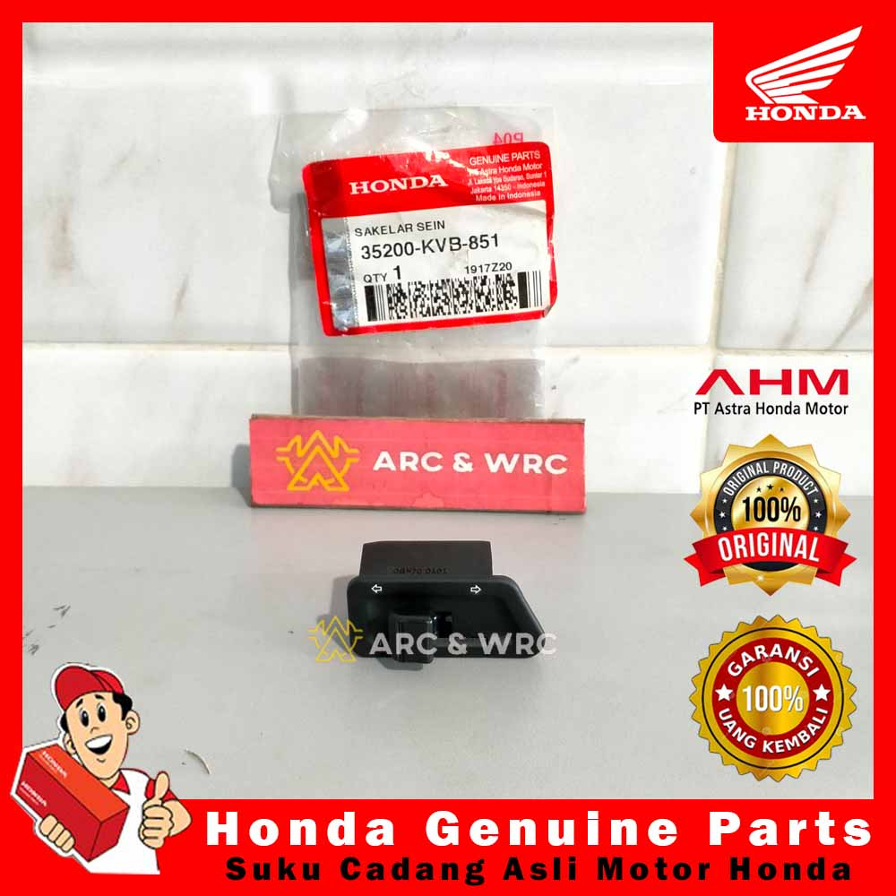 TOMBOL Honda Beat สวิตช์ปุ่มสัญญาณไฟเลี้ยวคาร์บูเรเตอร์ // 35200KVB851