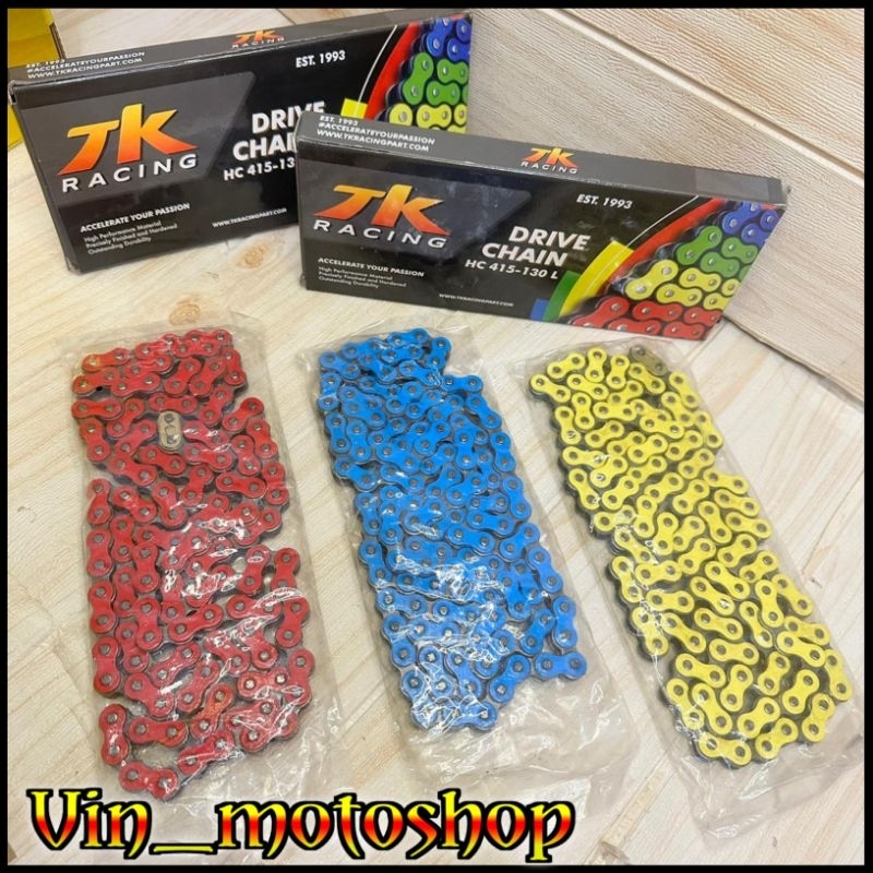MERAH TK Racing 415 HC Red Blue Yellow Chain ยาว 130L สําหรับเกียร์ 415 ทั้งหมด