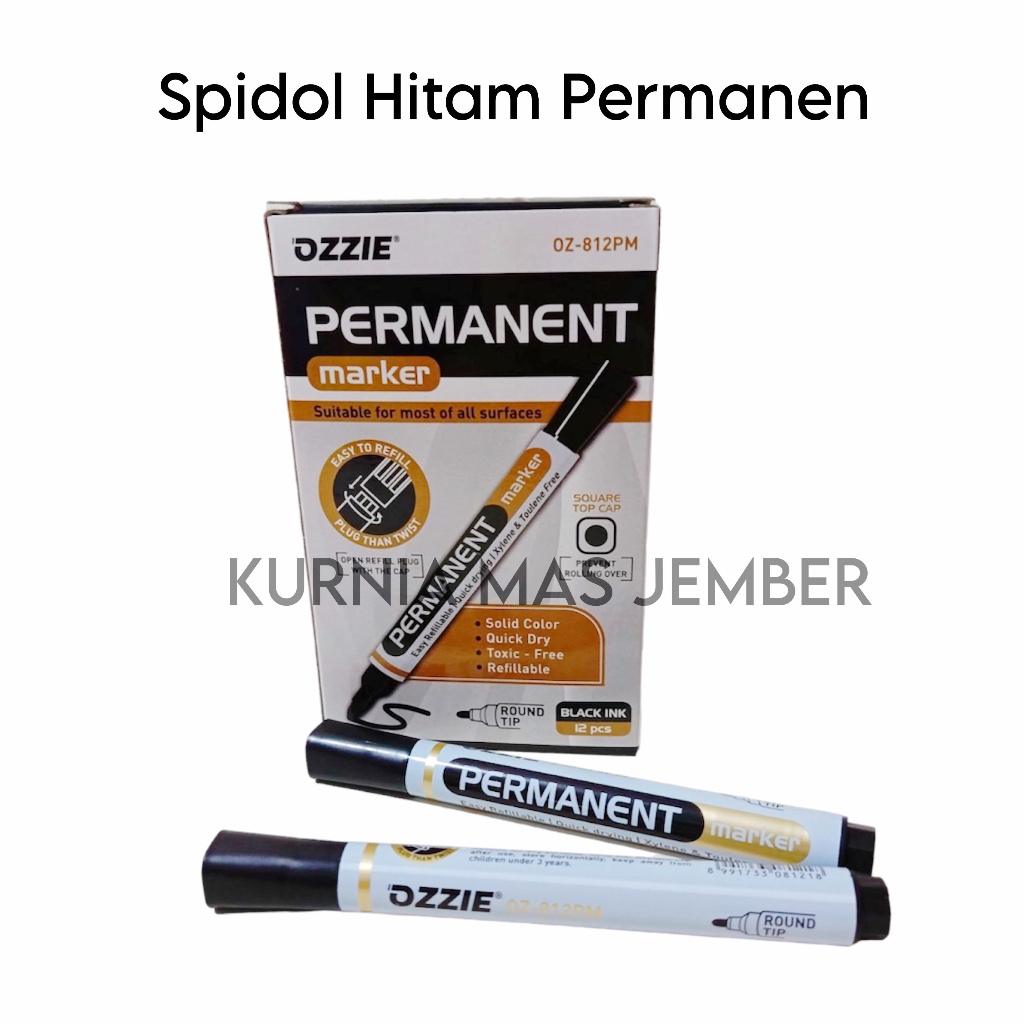 Ozzie ปากกามาร์กเกอร์ถาวรสีดํา