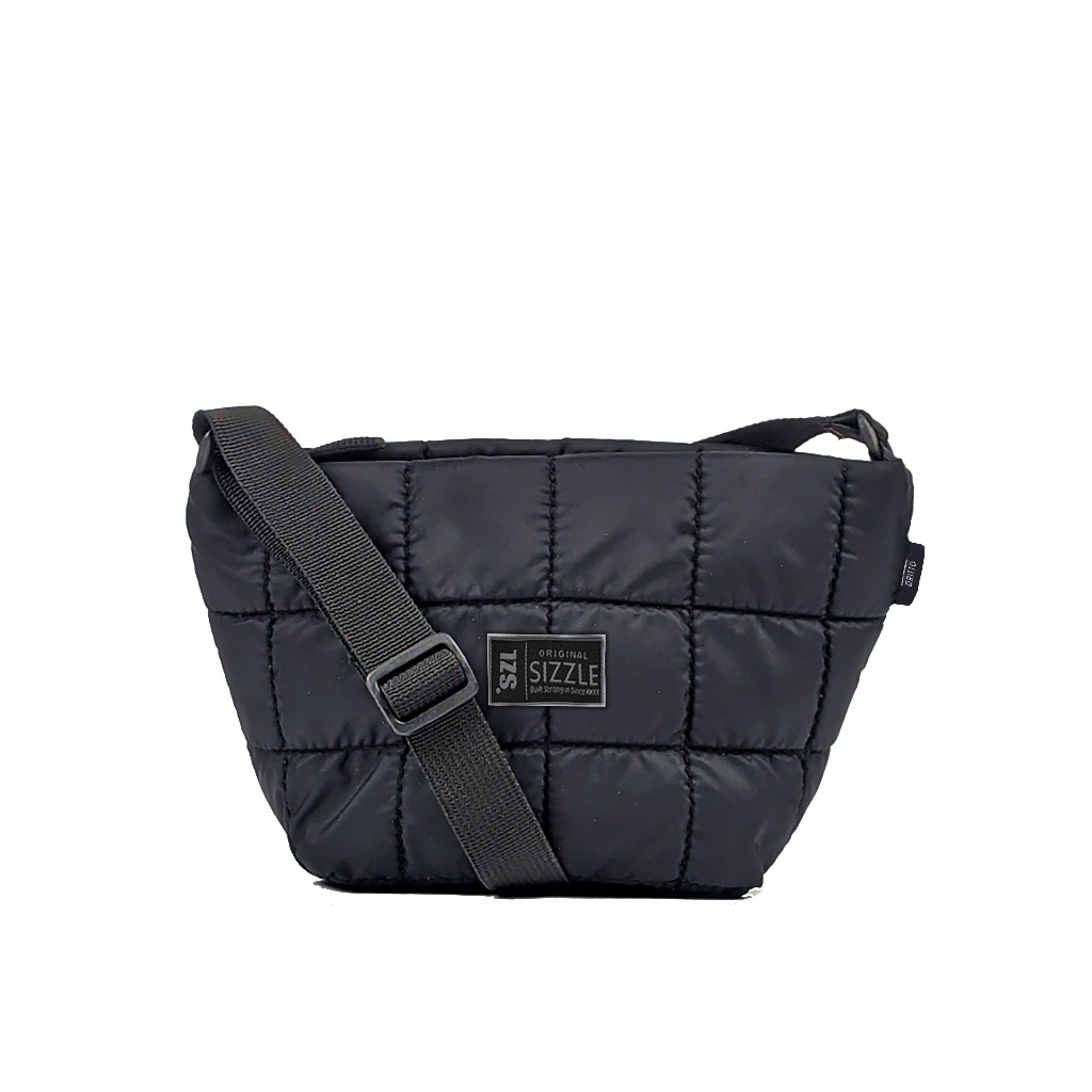 Sizzle Puffy Bag - Unisex Puffy Slingbag - สีดํา