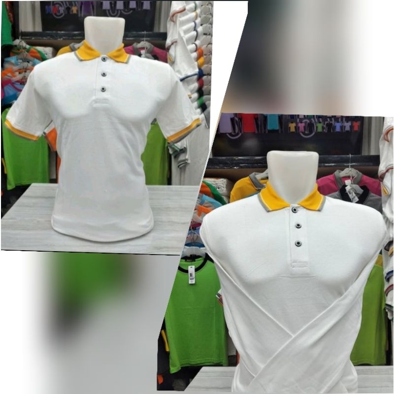 เสื้อเชิ้ตคอปกโปโล k.yellow สีขาวพรีเมี่ยม ยี่ห้อ 607 prama