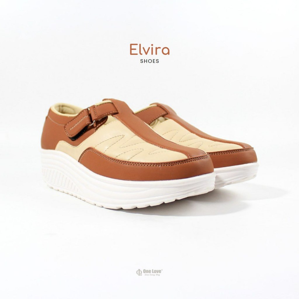 One Love ELVIRA รองเท้าส้นเตารีดผู้หญิงทําจากหนังสังเคราะห์ระดับพรีเมียม ส้นสูง 4 ซม.