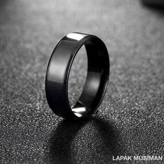 CINCIN PRIA WANITA BLACK TITANIUM GARANSI ANTI KARAT