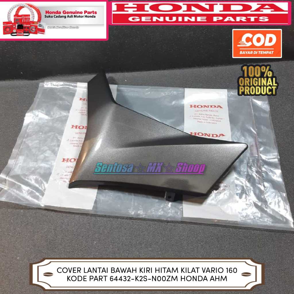 LEFT BOTTOM FLOOR COVER VARIO 160 BLACK FLASH 6432-K2S-N00ZM ORIGINAL HONDA FLOOR SIDE COVER