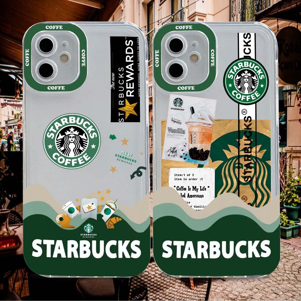 DY-255 เคสใสสําหรับโทรศัพท์มือถือ IPHONE 11 ทุกประเภทพร้อม STARBUCKS Coffee MOTIF