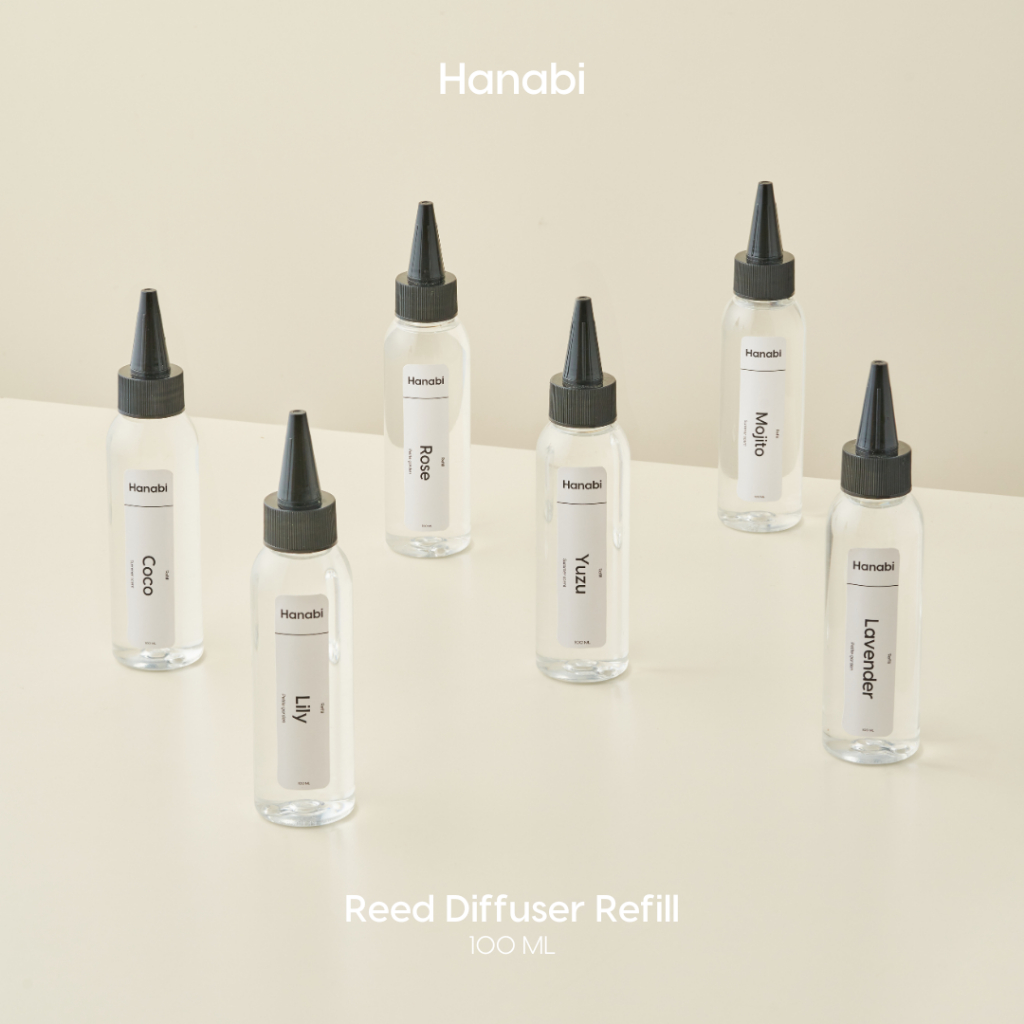 Refill Reed Diffuser 100ml | Kemasan Refill Reed Diffuser by Hanabi