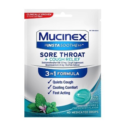 Mucinex Sore Throat + Soothing Comfort - ALPINE HERBS & MINT (40 หยด)