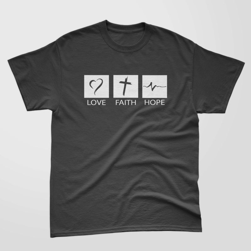 เสื้อยืด Christian Spiritual - LOVE FAITH HOPE
