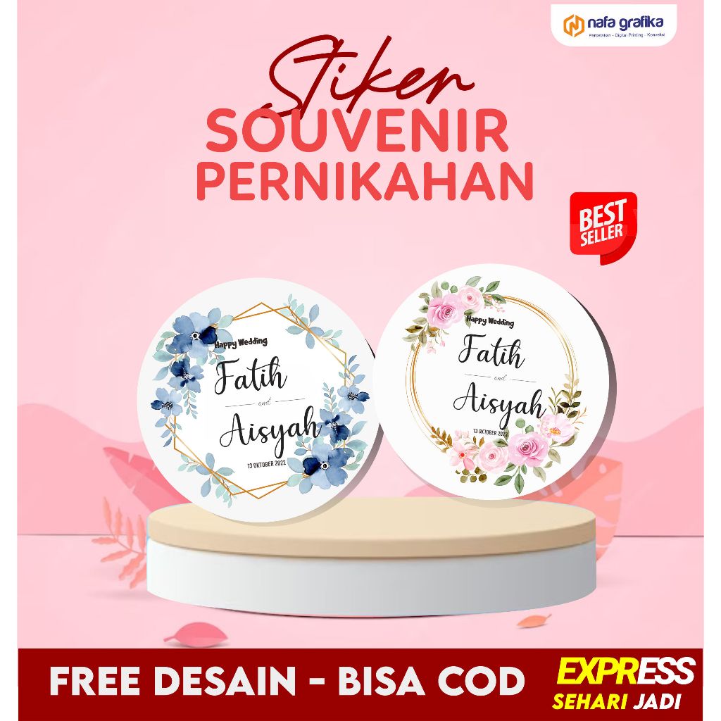 (ANNIVERSARY) พิมพ์ WEDDING SOUVENIR สติ๊กเกอร์ออกแบบที่กําหนดเองฟรีการออกแบบคุณภาพ