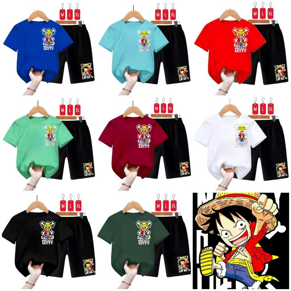 ชุดเสื้อยืดเด็ก Monkey Luffy Size ML XL