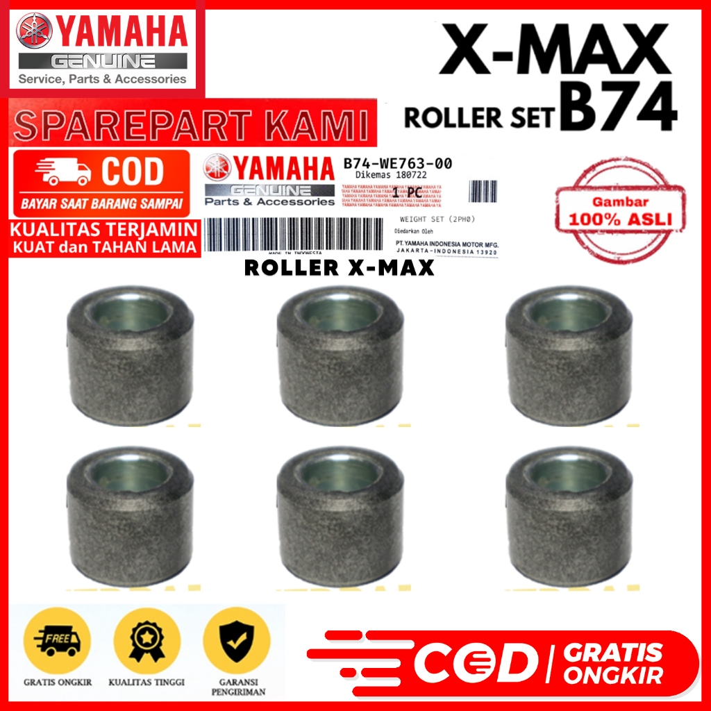 ROLLER XMAX WEIGHT SET X MAX ORI ORIGINAL YGP THAILAND B74-WE763-00 1SET 6PCS B74