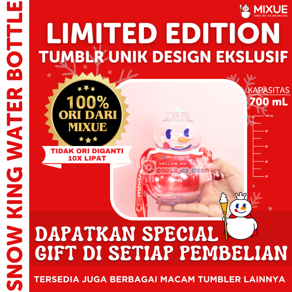 Popping Boba Nata Jelly - ขวดน้ําพร้อมสายรัด 700 ML | แก้วน้ําขวด Mixue ของแท้ 100%