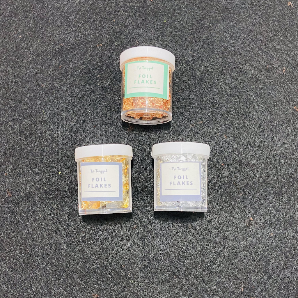 ฟอยล์ Flakes 20gr แพคเกจ 3 สีเล็บ Gold Rose Gold Silver Nail Accessories Glitter Crafts Leaf หัตถกรร