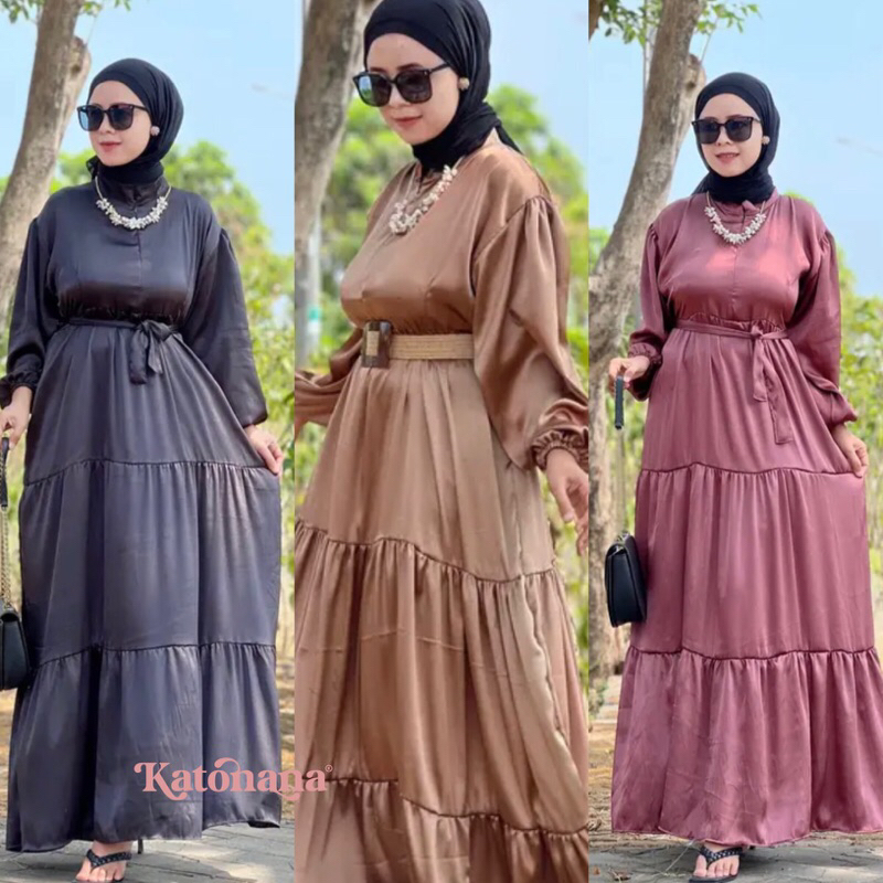 Gamis Cradenza Dress Busui Shimmer Silk Premium Long Plain