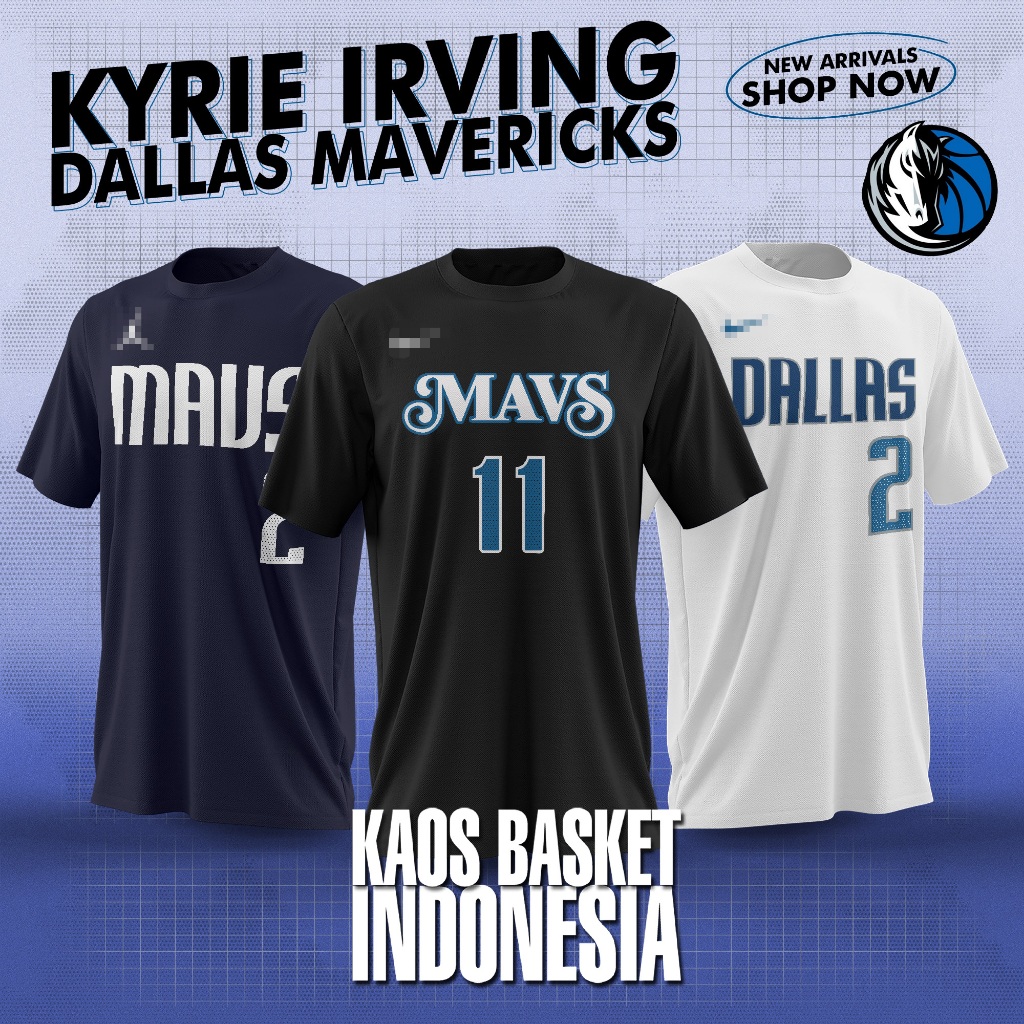 เสื้อบาสเก็ตบอลสําหรับผู้ชายและผู้หญิง เสื้อยืดบาสเก็ตบอล NBA Dallas Mavericks NO. 11-2 Kyrie Irving