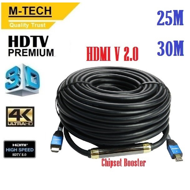 สาย HDMI V 2.0 4K 25M 30M ULTRA HD Premium พร้อม Chipset Booster V2.0