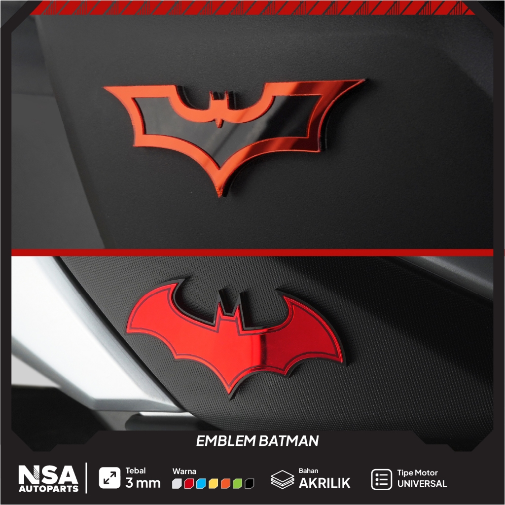 Batman EMBLM/EMBLEM BETMEN รถจักรยานยนต ์ EMBLEM โลโก ้ นูน BATMAN GOLD และ SILVER