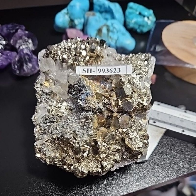 GOLDEN PYRITE CUBE CLUSTER