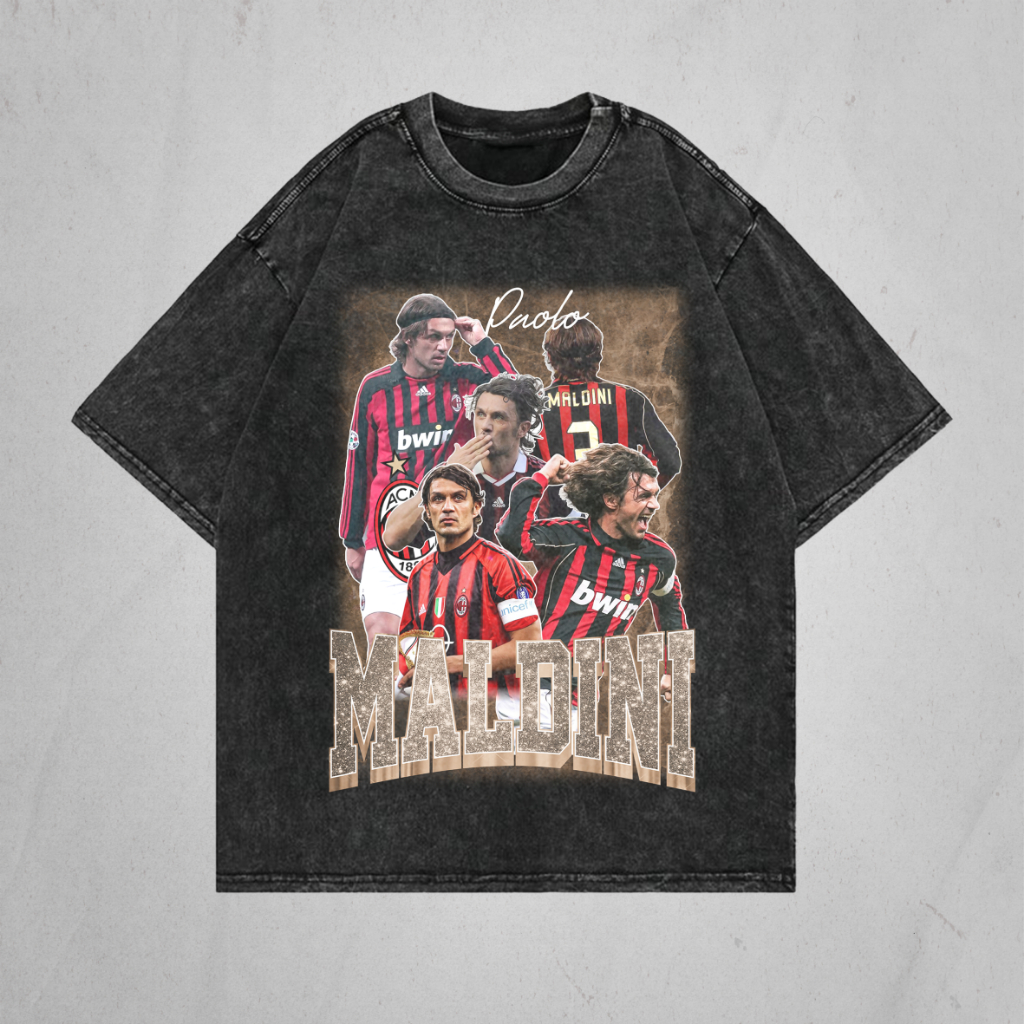 Paolo Maldini เสื้อยืด โอเวอร์ไซซ์ - Legenda AC Milan