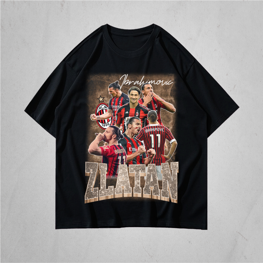 Zlatan Ibrahimovic เสื้อยืด โอเวอร์ไซซ์ - AC Milan Version