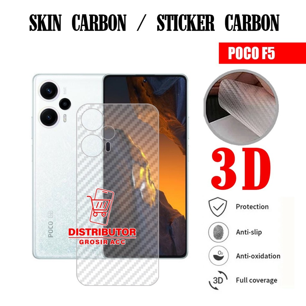 POCO F5 5G POCO F5 PRO POCO X5 5G POCO X5 PRO SKIN CARBON TRANSPARENT ANTI-SCRATCH BACK POCO F5 5G P