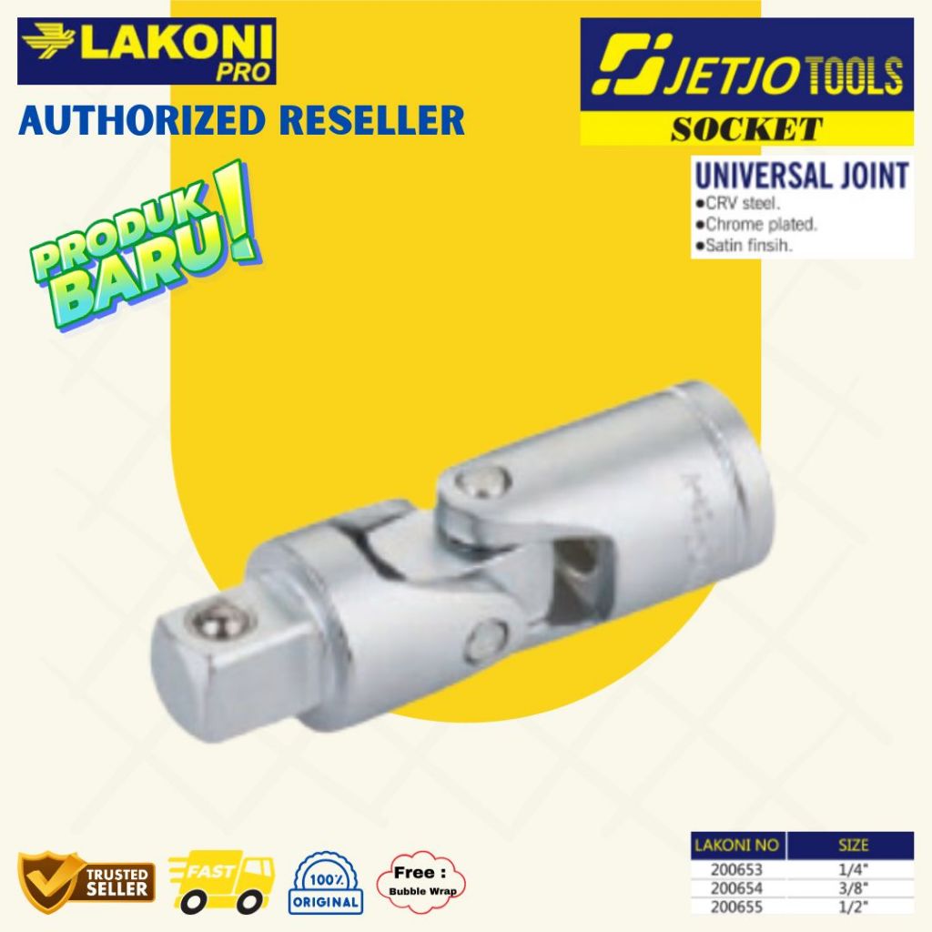 GK Jetjo Tools Lakoni Pro ซ็อกเก็ตข้อต่อสากลแบบยืดหยุ่น 1/4 3/8 1/2 เดิม