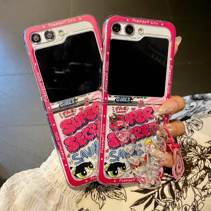 ใหม่ เคสน่ารัก Super The Powerpuff Girls Power Puff Girls Superhero การ์ตูนปลอกพร้อมโซ่น่ารัก Samsun