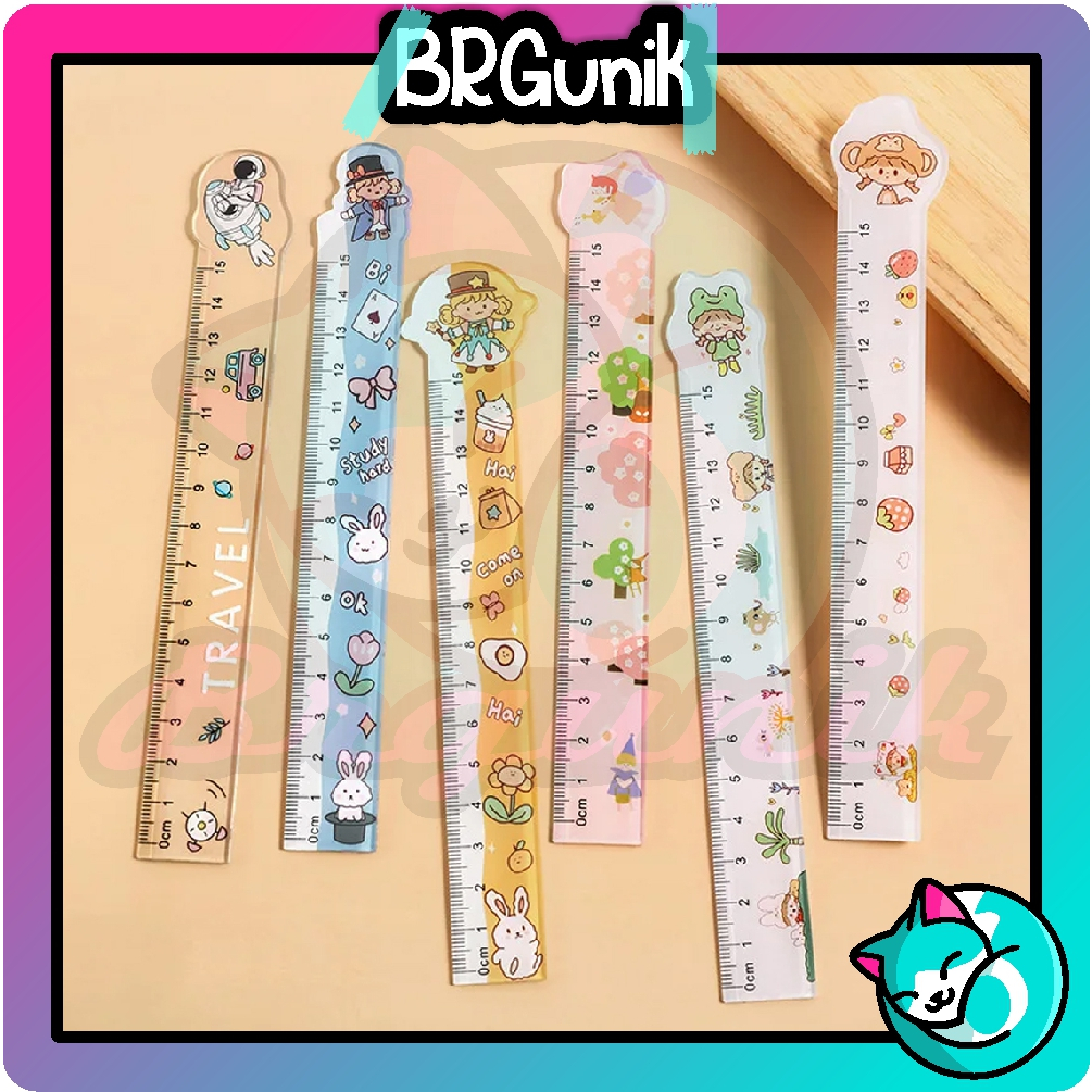 BRGUNIK Cute Motif School Office Ruler 15cm วัสดุพลาสติกนําเข้า S103