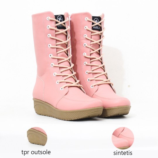 EXCLUSIVE HERTZ - LATEST WOMENS FASHION BOOTS V 3233 CASUAL WOMENS TRENDY QUALITY - สีชมพู