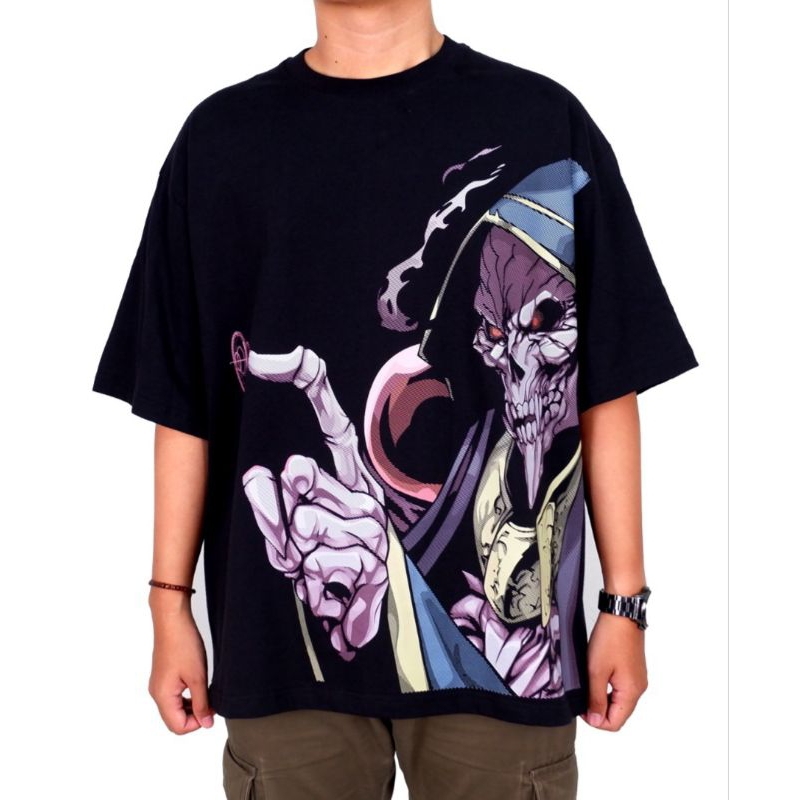 Anz OUAL GOWN OVERLORD เสื้อยืด OVERSIZE ANIME OVERLORD เสื้อยืดขนาดใหญ่ CARTOON เสื้อยืด