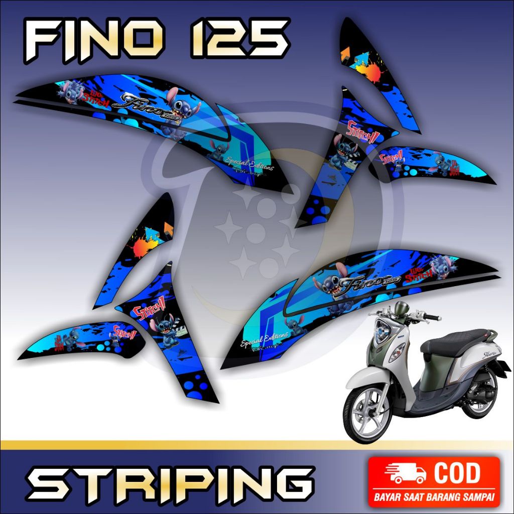 Fino 125 Striping Lis Fino 125 รถจักรยานยนต์ Variation สติกเกอร์ Yamaha Fino 125 Stitch Striping