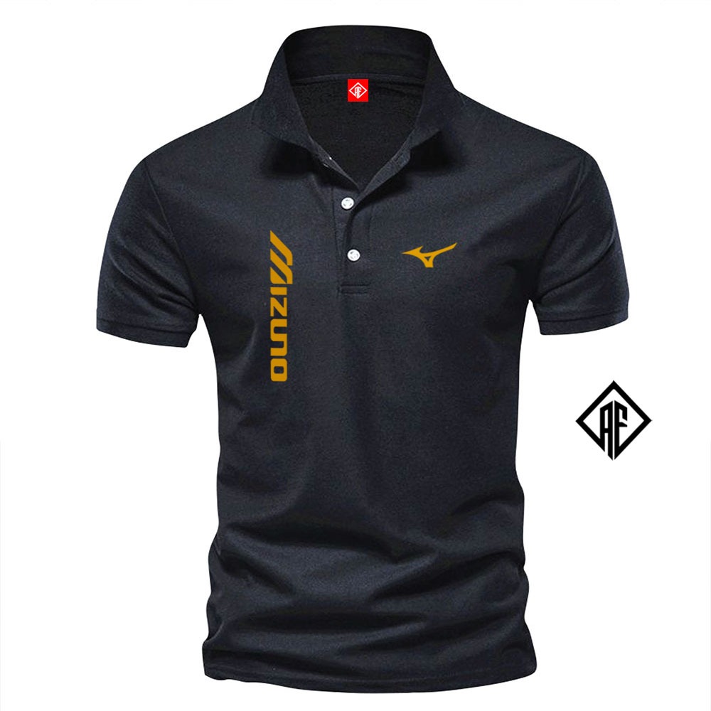 เจ๋งที่สุด.....Mizuno Lmb Upright Gold เสื้อโปโลผู้ชายและผู้หญิงเสื้อคอปกโปโลคุณภาพพรีเมี่ยมนําเข้า 