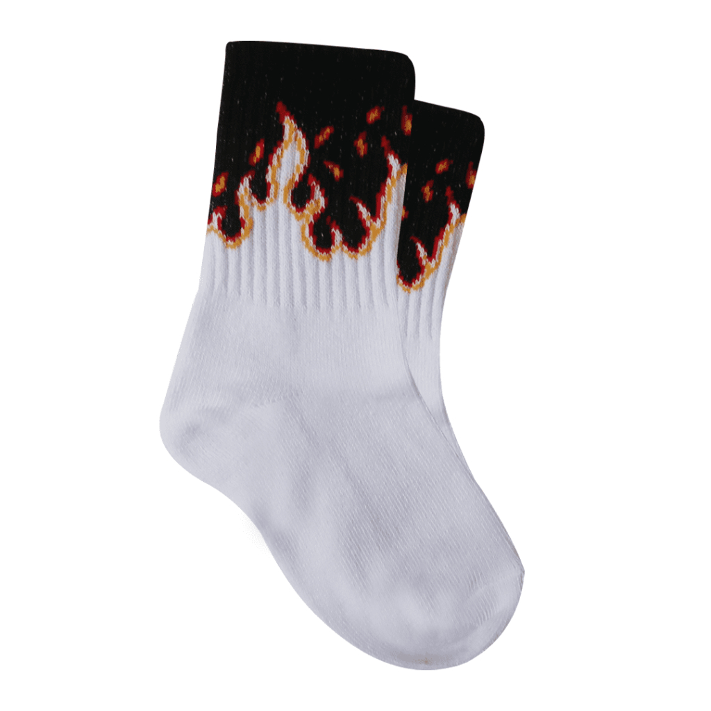 HITAM OLD SCHOOL FLAME BLACK PREMIUM QUALITY CHILDRENS SOCKS